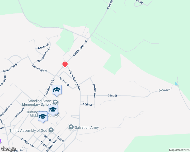 map of restaurants, bars, coffee shops, grocery stores, and more near 3325 Blair Avenue in Huntingdon