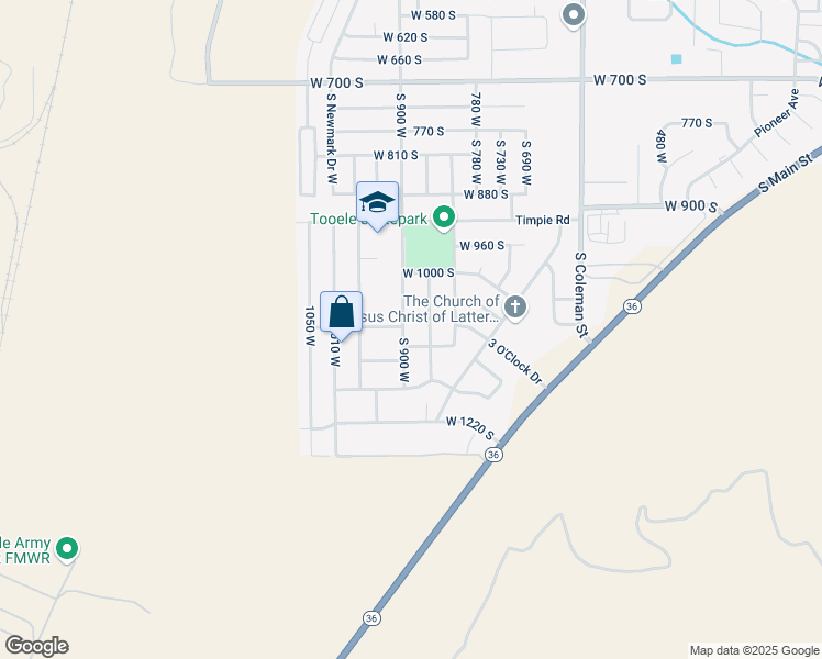 map of restaurants, bars, coffee shops, grocery stores, and more near 1081 South 900 West in Tooele