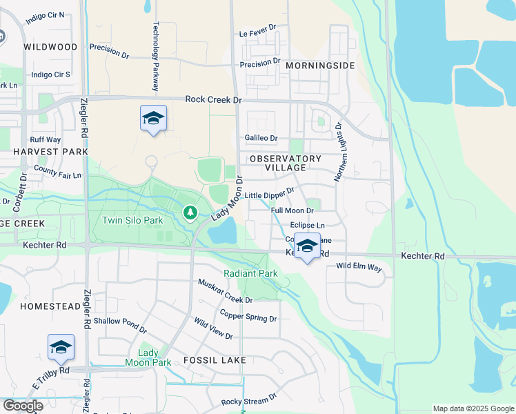 map of restaurants, bars, coffee shops, grocery stores, and more near 3645 Full Moon Drive in Fort Collins