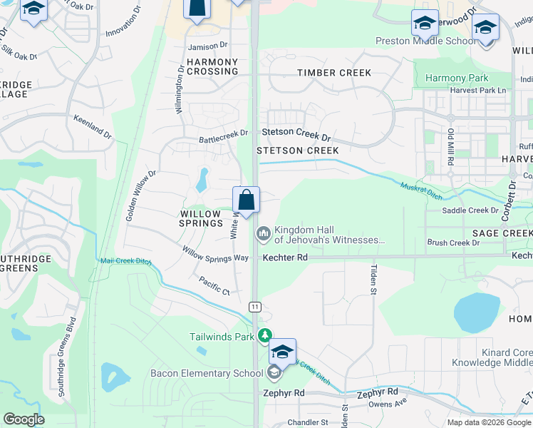 map of restaurants, bars, coffee shops, grocery stores, and more near 5428 South Timberline Road in Fort Collins