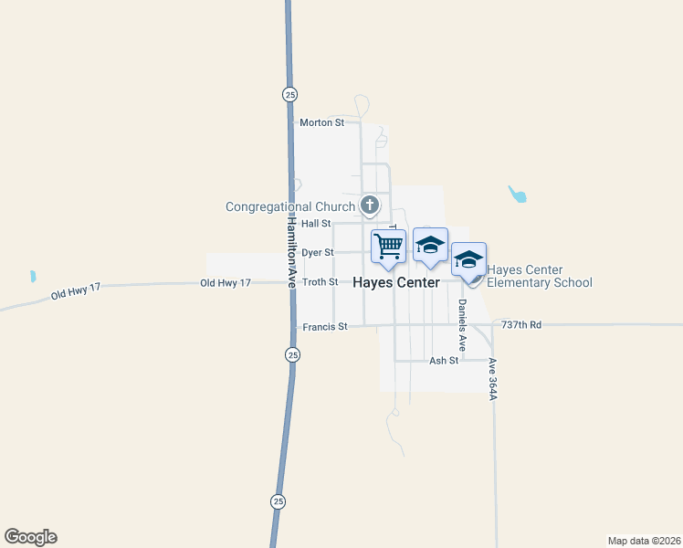 map of restaurants, bars, coffee shops, grocery stores, and more near 203 Troth Street in Hayes Center