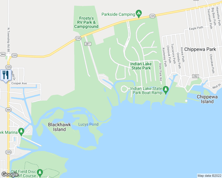 map of restaurants, bars, coffee shops, grocery stores, and more near 11089 Township Highway 281 in Lakeview