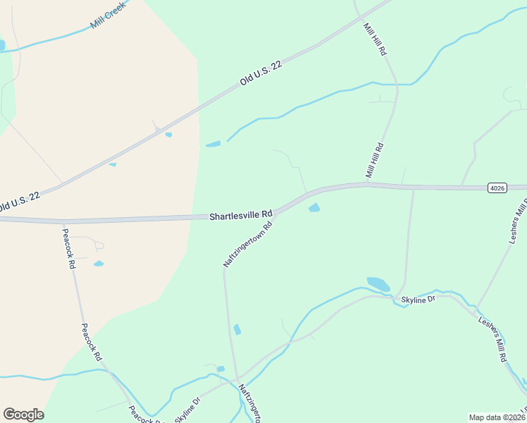 map of restaurants, bars, coffee shops, grocery stores, and more near 2608 Shartlesville Road in Mohrsville