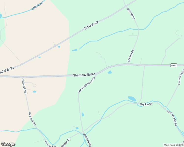 map of restaurants, bars, coffee shops, grocery stores, and more near 2608 Shartlesville Road in Mohrsville