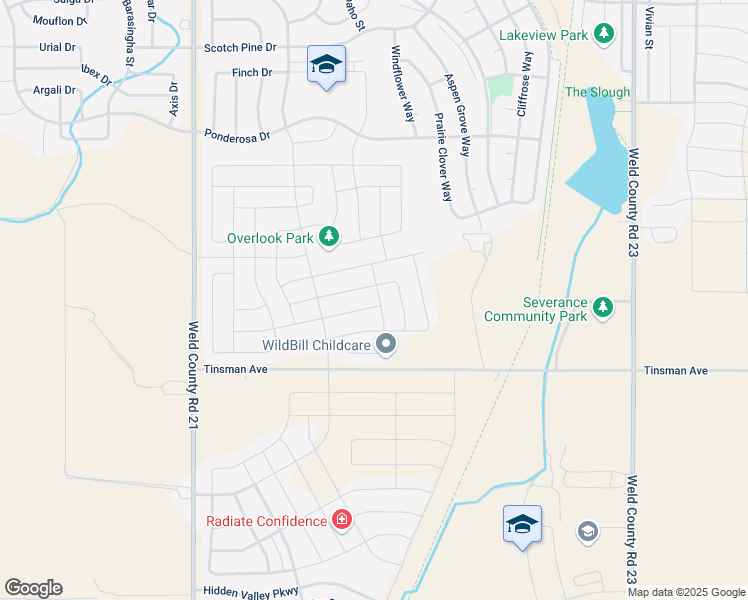 map of restaurants, bars, coffee shops, grocery stores, and more near 714 Elk Mountain Drive in Severance