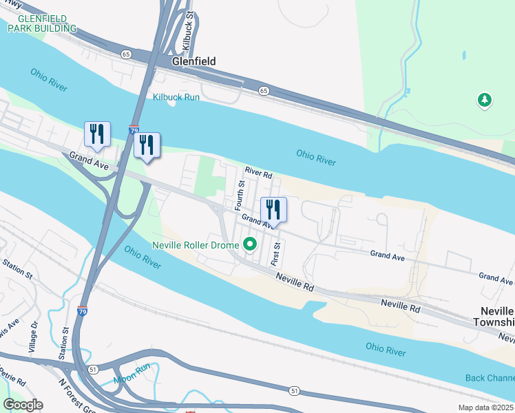 map of restaurants, bars, coffee shops, grocery stores, and more near 240 Fourth Street in Pittsburgh