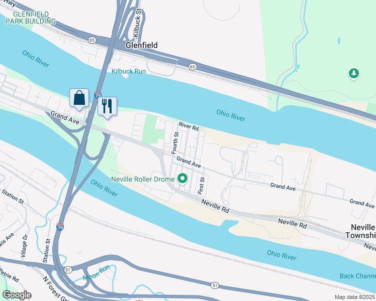 map of restaurants, bars, coffee shops, grocery stores, and more near 240 Fourth Street in Pittsburgh