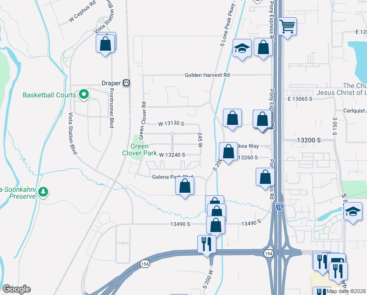 map of restaurants, bars, coffee shops, grocery stores, and more near 297 West Bricker Road in Draper