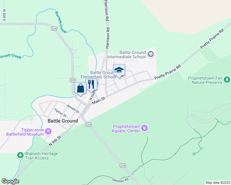 map of restaurants, bars, coffee shops, grocery stores, and more near 303 Main Street in Battle Ground