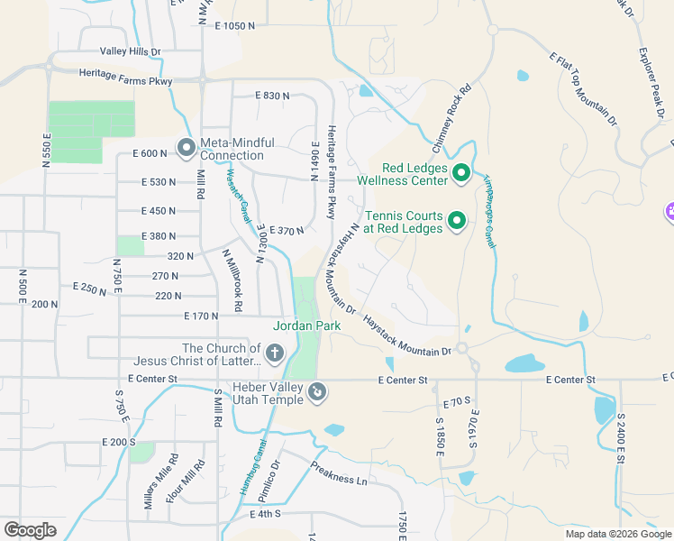 map of restaurants, bars, coffee shops, grocery stores, and more near 330 North Haystack Mountain Drive in Heber City