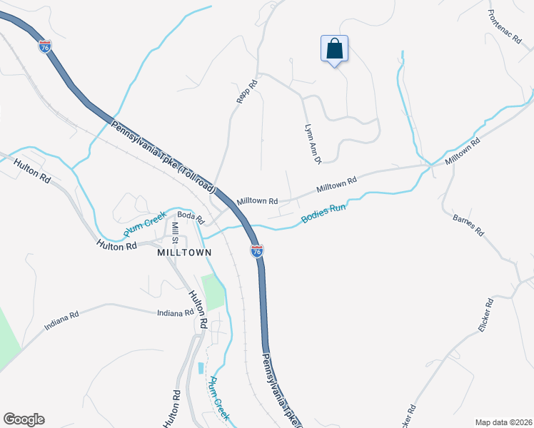 map of restaurants, bars, coffee shops, grocery stores, and more near 600 Milltown Road in New Kensington