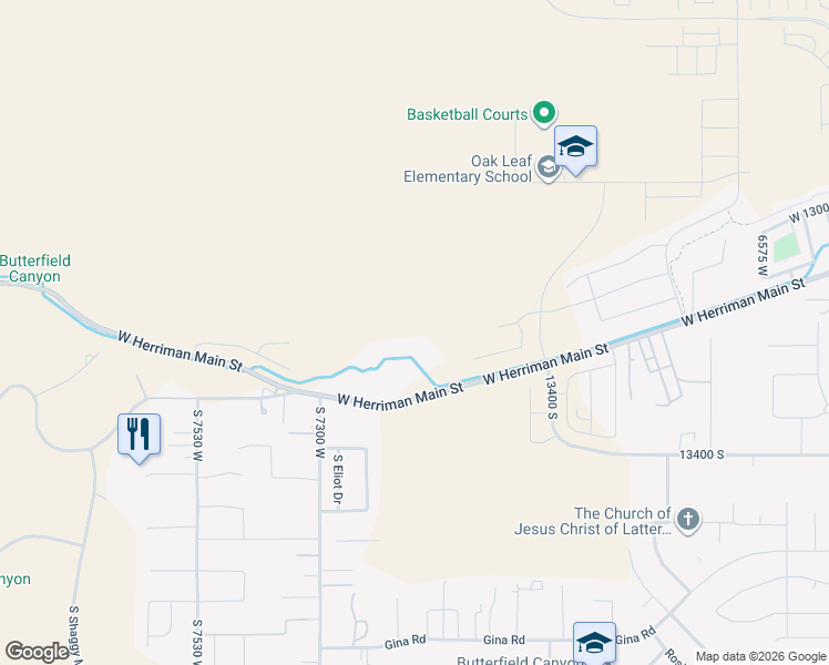 map of restaurants, bars, coffee shops, grocery stores, and more near 13237 South Lacey Oak Circle in Herriman