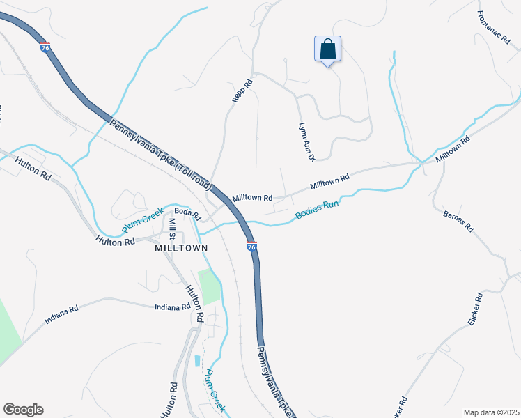 map of restaurants, bars, coffee shops, grocery stores, and more near 600 Milltown Road in New Kensington
