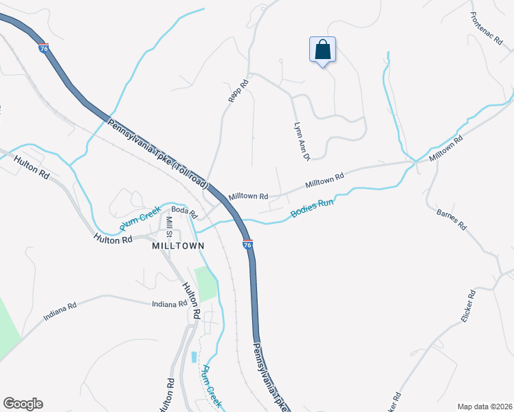 map of restaurants, bars, coffee shops, grocery stores, and more near 600 Milltown Road in New Kensington