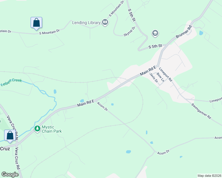 map of restaurants, bars, coffee shops, grocery stores, and more near 3135 Main Road East in Emmaus