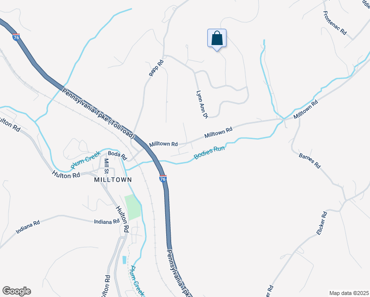 map of restaurants, bars, coffee shops, grocery stores, and more near 102 Kellywood Manor in New Kensington
