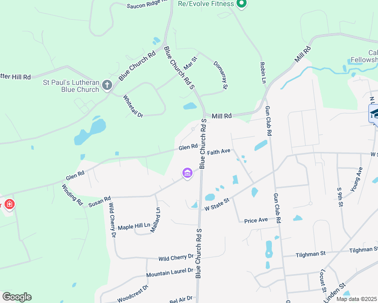 map of restaurants, bars, coffee shops, grocery stores, and more near 5216 Glen Road in Coopersburg