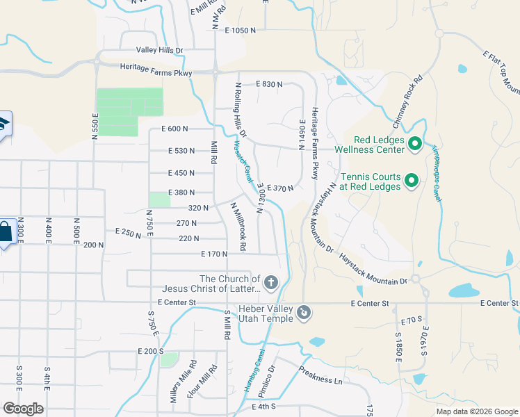 map of restaurants, bars, coffee shops, grocery stores, and more near 295 Waterside Road North in Heber City