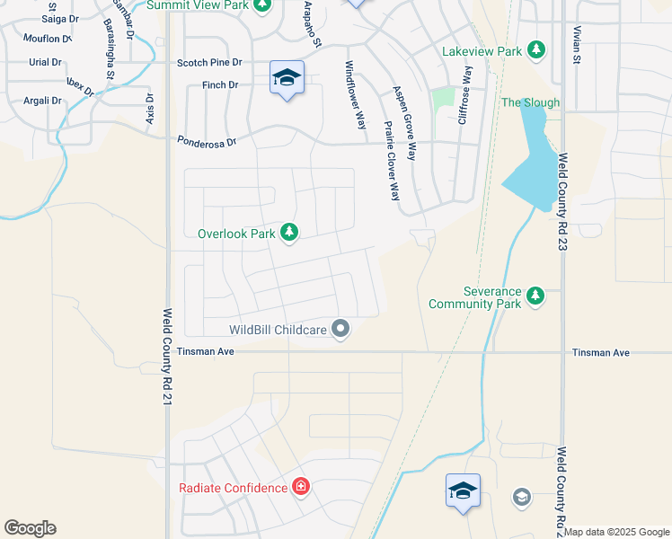 map of restaurants, bars, coffee shops, grocery stores, and more near 714 Elk Mountain Drive in Severance