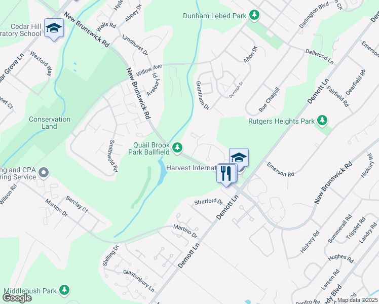 map of restaurants, bars, coffee shops, grocery stores, and more near 115 Aimwick Court in Franklin Township