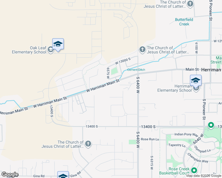 map of restaurants, bars, coffee shops, grocery stores, and more near 6575 W 13100 S in Herriman