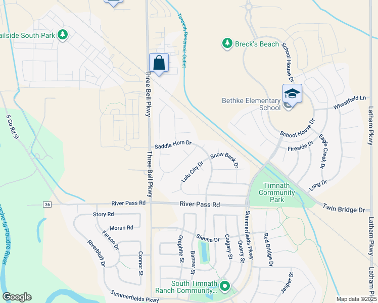 map of restaurants, bars, coffee shops, grocery stores, and more near 5377 Hallowell Park Drive in Timnath