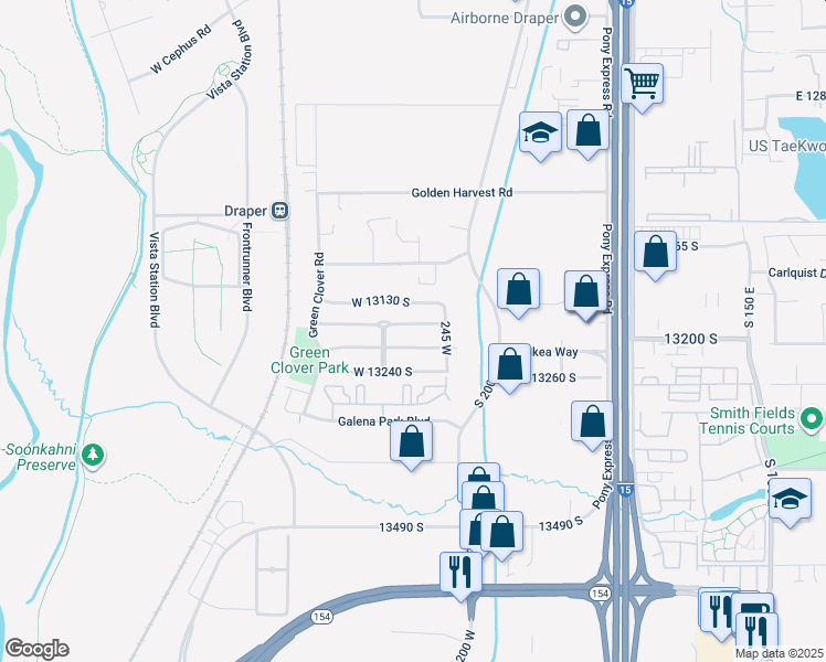 map of restaurants, bars, coffee shops, grocery stores, and more near 291 West 13165 South in Draper