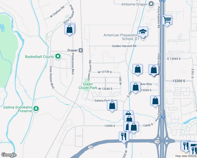 map of restaurants, bars, coffee shops, grocery stores, and more near 371 West 13165 South in Draper