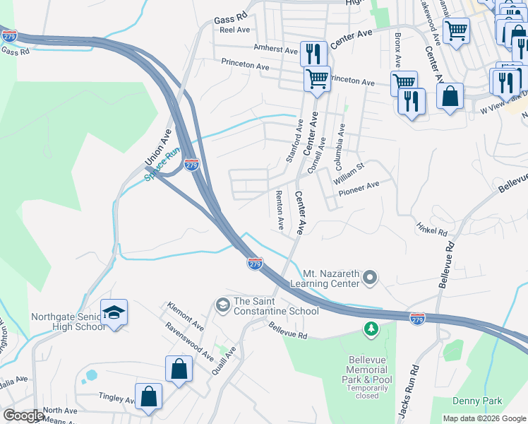 map of restaurants, bars, coffee shops, grocery stores, and more near 508 Kenyon Ave in Pittsburgh