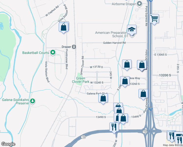 map of restaurants, bars, coffee shops, grocery stores, and more near 371 West 13165 South in Draper