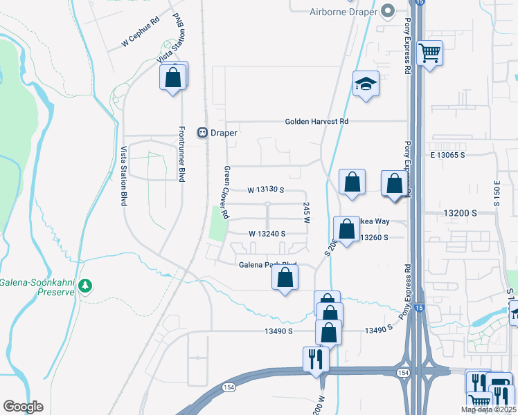 map of restaurants, bars, coffee shops, grocery stores, and more near 351 West 13165 South in Draper