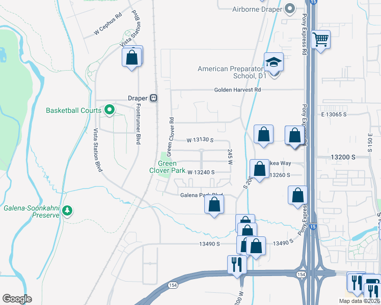 map of restaurants, bars, coffee shops, grocery stores, and more near 371 West 13165 South in Draper
