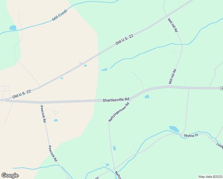 map of restaurants, bars, coffee shops, grocery stores, and more near 2604 Shartlesville Road in Mohrsville