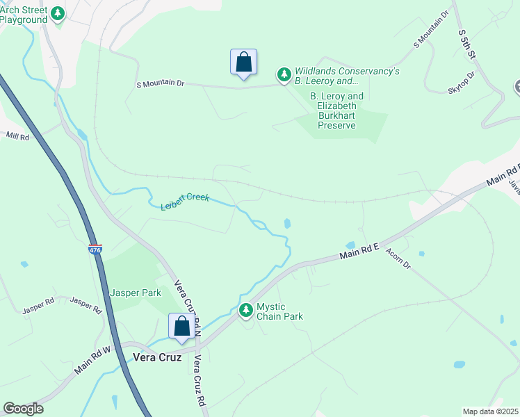 map of restaurants, bars, coffee shops, grocery stores, and more near in Emmaus