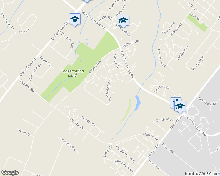 map of restaurants, bars, coffee shops, grocery stores, and more near 273 Edgeware Court in Franklin Township