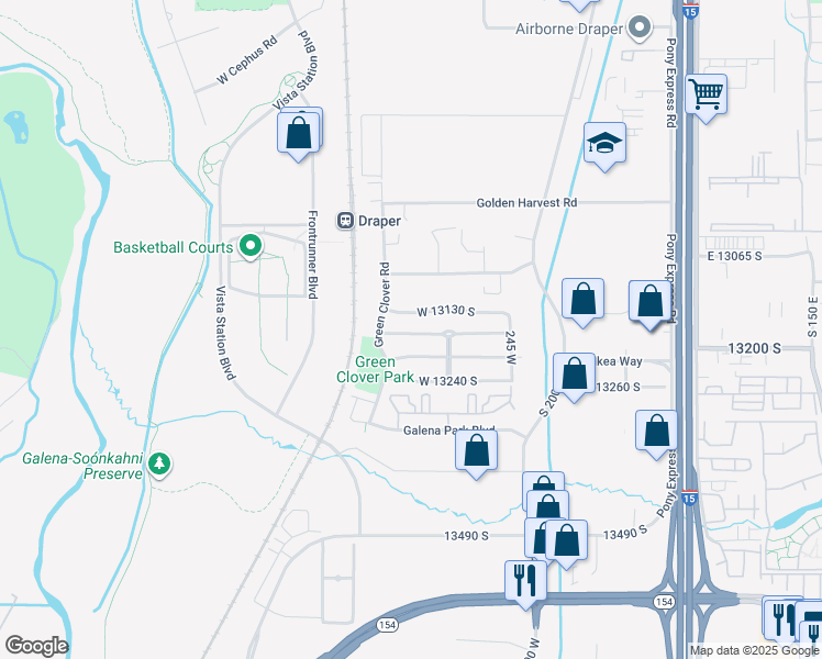 map of restaurants, bars, coffee shops, grocery stores, and more near 386 West 13165 South in Draper