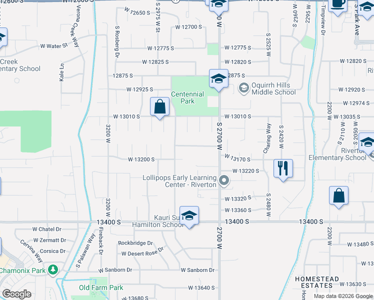 map of restaurants, bars, coffee shops, grocery stores, and more near 2855 Golden Meadows Drive in Riverton
