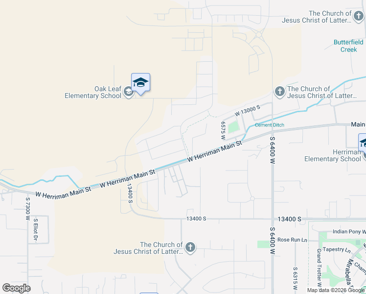 map of restaurants, bars, coffee shops, grocery stores, and more near 6700 West 13100 South in Herriman