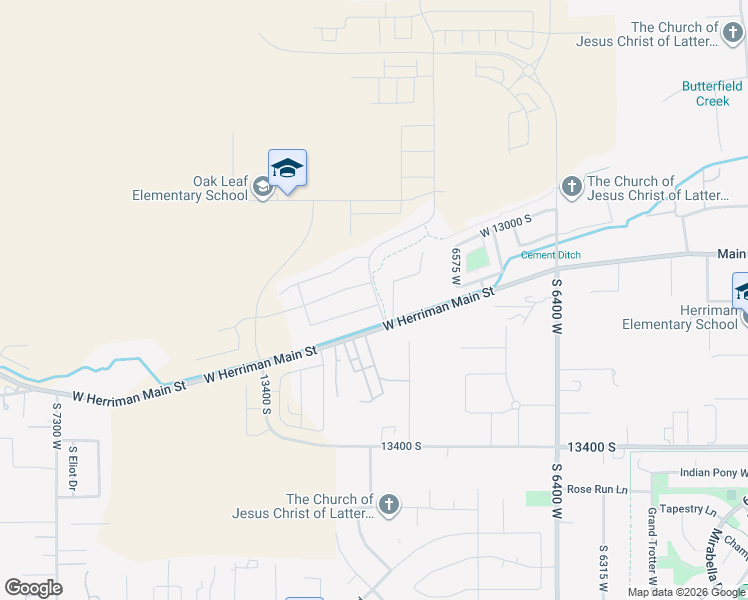 map of restaurants, bars, coffee shops, grocery stores, and more near 6700 West 13100 South in Herriman