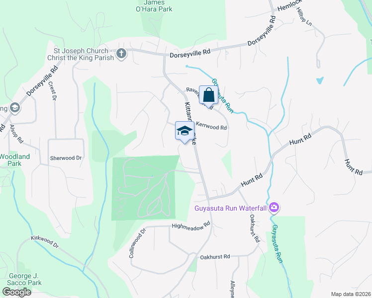 map of restaurants, bars, coffee shops, grocery stores, and more near 341 Kittanning Pike in Pittsburgh