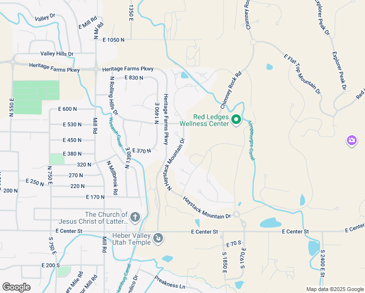 map of restaurants, bars, coffee shops, grocery stores, and more near 484 Haystack Mountain Drive in Heber City
