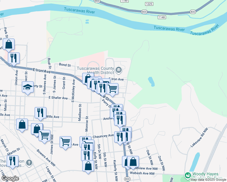 map of restaurants, bars, coffee shops, grocery stores, and more near 837 North Bellevue Avenue in Dover