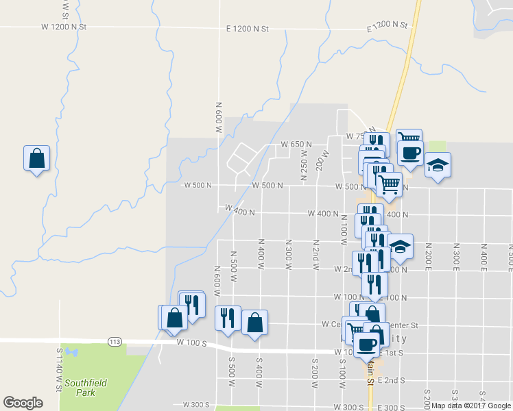 map of restaurants, bars, coffee shops, grocery stores, and more near 425 North 400 West in Heber City