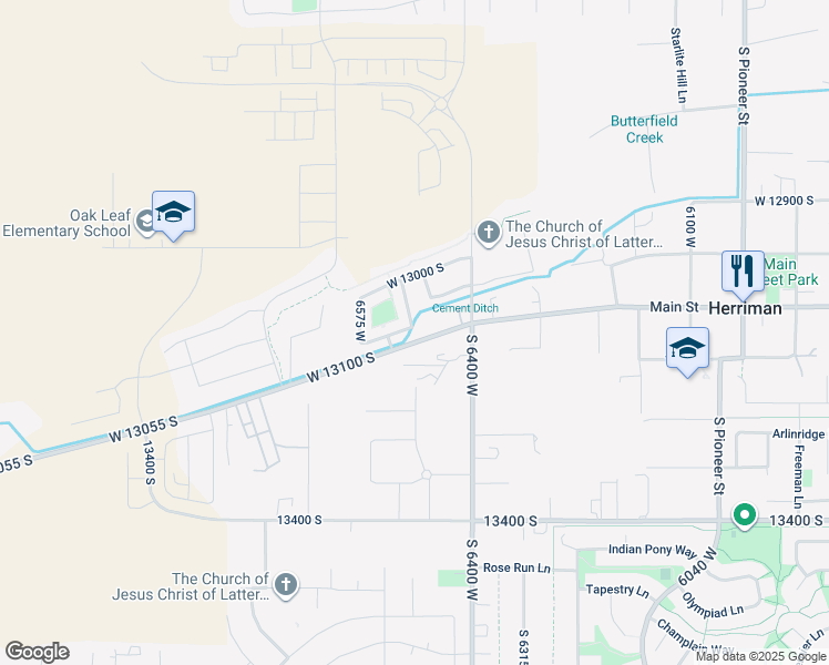 map of restaurants, bars, coffee shops, grocery stores, and more near 13081 Peacemaker Way in Herriman