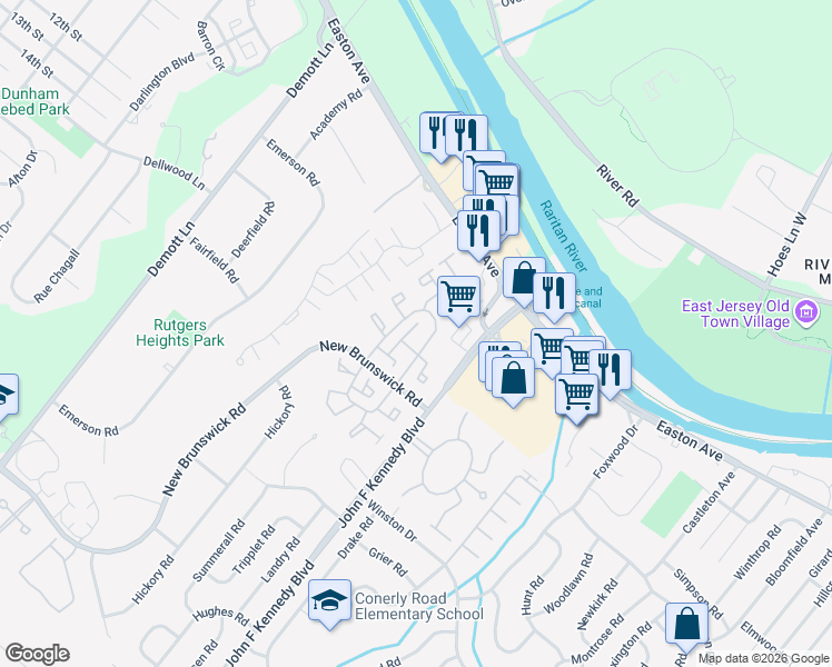 map of restaurants, bars, coffee shops, grocery stores, and more near 182 Scobee Lane in Franklin Township