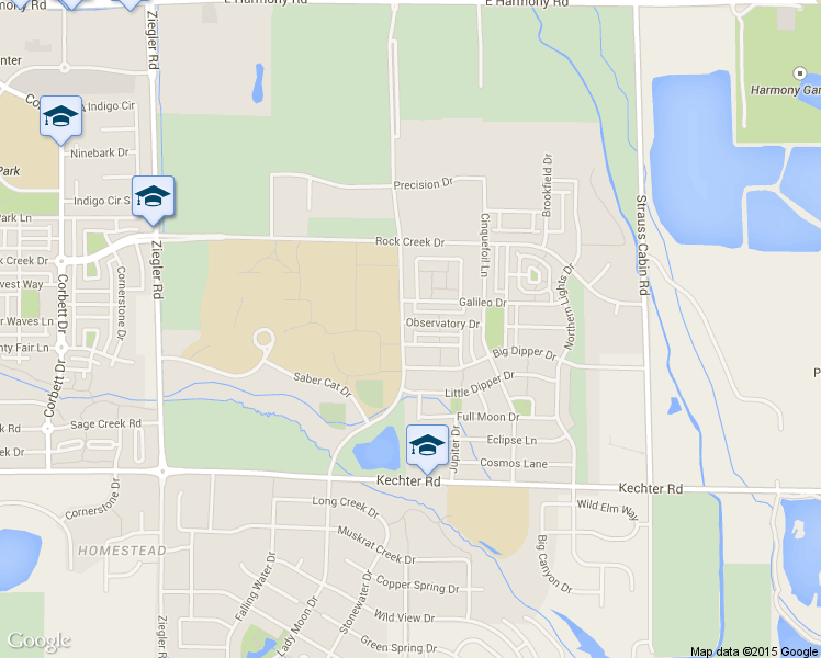 map of restaurants, bars, coffee shops, grocery stores, and more near 5250 Lady Moon Drive in Fort Collins