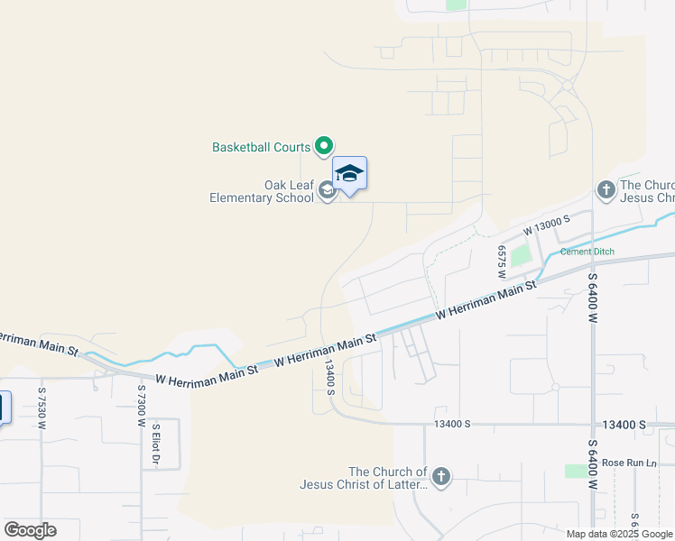 map of restaurants, bars, coffee shops, grocery stores, and more near South Dansie Boulevard in Herriman