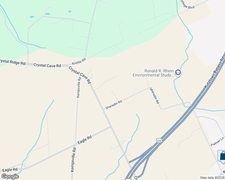 map of restaurants, bars, coffee shops, grocery stores, and more near 43 Sharadin Road in Kutztown