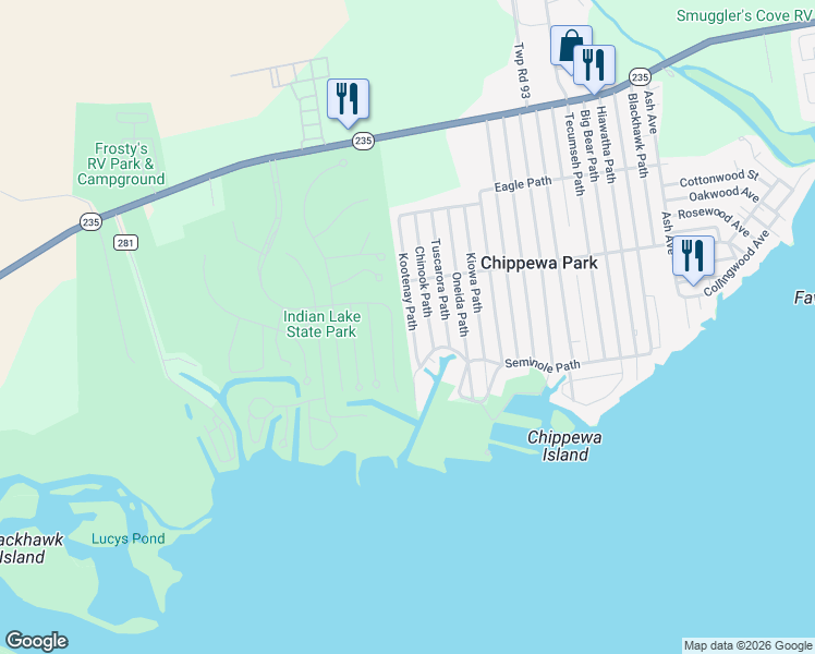 map of restaurants, bars, coffee shops, grocery stores, and more near 11151 Kootenay Path in Lakeview