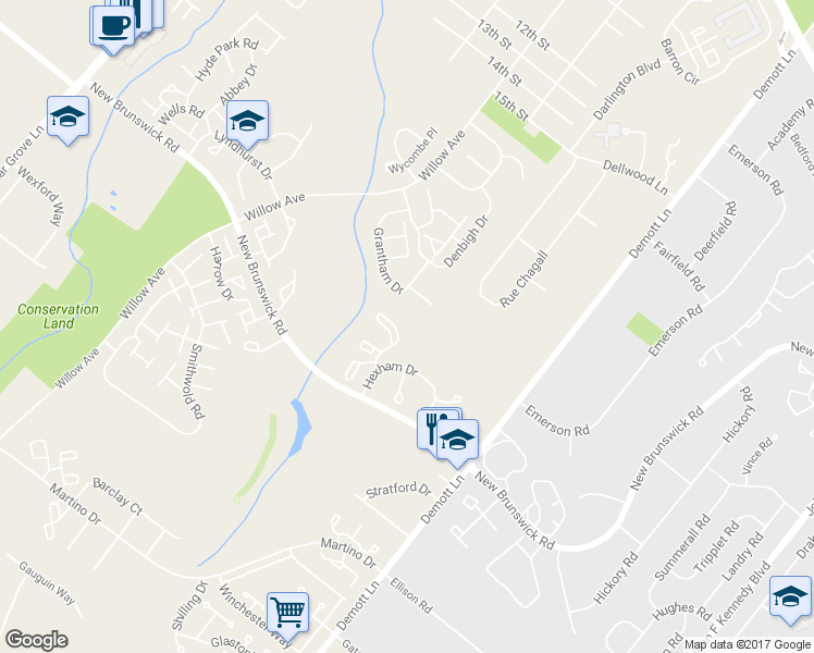 map of restaurants, bars, coffee shops, grocery stores, and more near 19 Bolton Court in Franklin Township